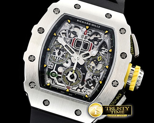 리차드밀 RM01103 Flyback Chronograph SS/RU (Blk) KVF A7750 Mod -RM0163A