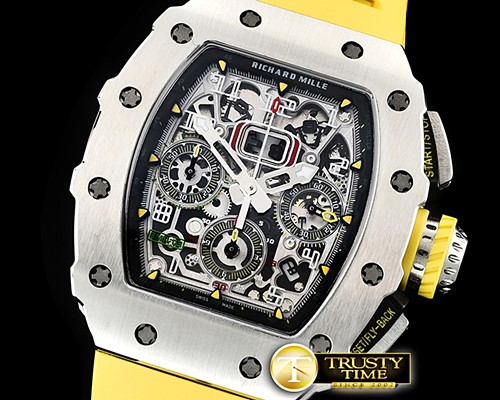 리차드밀 RM01103 Flyback Chronograph SS/RU (Ylw) KVF A7750 Mod -RM0163F