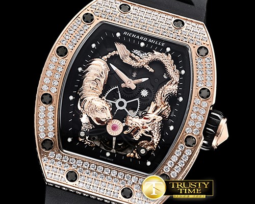 리차드밀 RM05101 Tiger Diams RG/RU (Blk) KVF MY8215 Mod -RM0167B