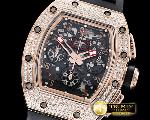 리차드밀 RM01103 Flyback Chrono Diams RG/RU KVF A7750 Mod -RM0170A