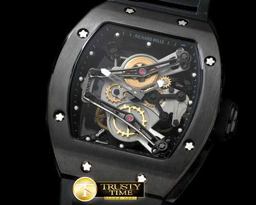 리차드밀 Bubba Watson Tourbillon PVD/RU Black Swiss Qtz -RM066B