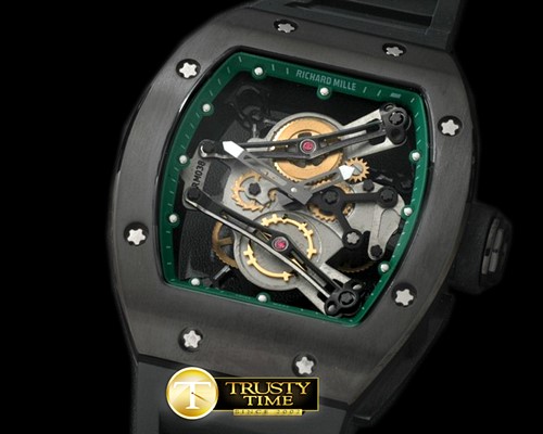 리차드밀 Bubba Watson Tourbillon PVD/RU Green Swiss Qtz -RM066C