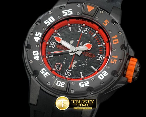 리차드밀 PVD Black/RU Black/Red Asian 7751 Decorated -RM074A