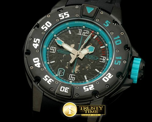 리차드밀 PVD Black/RU Black/Blue Asian 7751 Decorated -RM074B