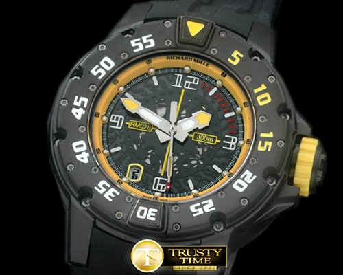 리차드밀 PVD Black/RU Black/Yellow Asian 7751 Decorated -RM074C