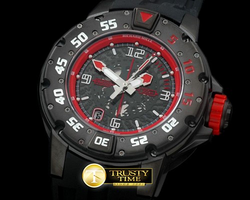 리차드밀 PVD Black/RU Black Asian 7751 Decorated -RM075A