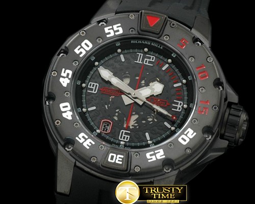 리차드밀 PVD Black/RU Black Asian 7751 Decorated -RM075C