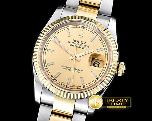 롤렉스 DateJust Midsize 31mm YG/SS Gold Sticks BP Asia 2836 -RMDJ206