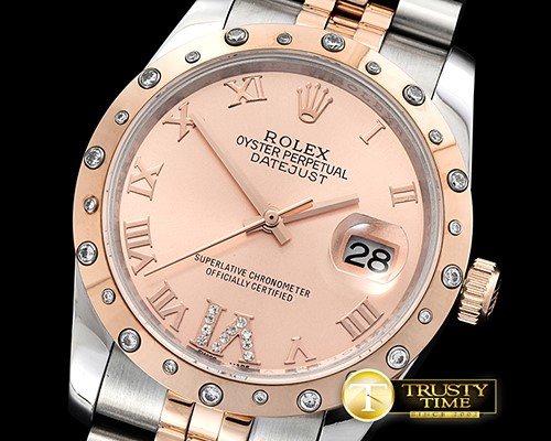 롤렉스 DJ Midsize 31mm Diam Bez RG/SS Rose Diam BP A2836 -RMDJ208F