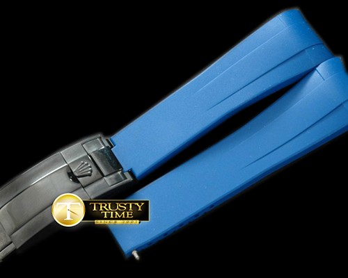 롤렉스 Blue Rubber Strap 20/18 with PVD Insignia Clasp -ROLACC006