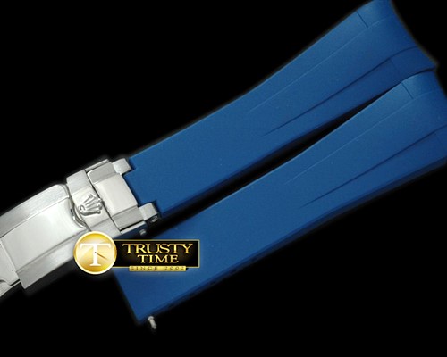 롤렉스 Blue Rubber Strap 20/18 with Insignia Clasp -ROLACC008