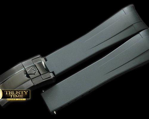롤렉스 Black Rubber Strap 20/18 with PVD Insignia Clasp -ROLACC009