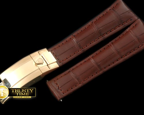 롤렉스 Brown Croc Strap YG 20/16/ New Insignia Deployant -ROLACC019C