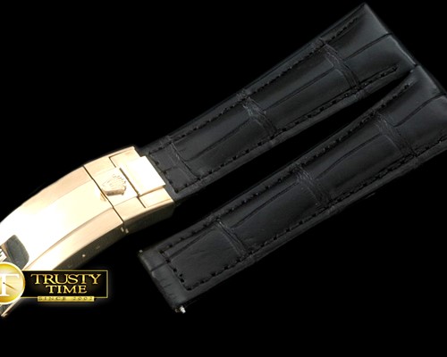 롤렉스 Black Croc Strap YG 20/16/ New Insignia Deployant -ROLACC019D