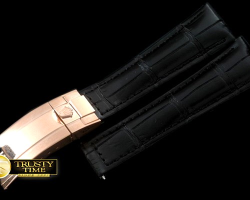 롤렉스 Black Croc Strap RG 20/16/ New Insignia Deployant -ROLACC019E