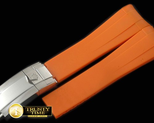 롤렉스 Orange Rubber Strap 20/18 with Insignia Clasp -ROLACC021D