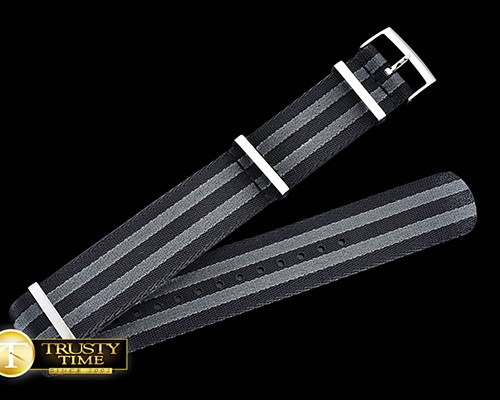 롤렉스 Black/Grey 22mm Top Quality Nylon Strap -ROLACC024C