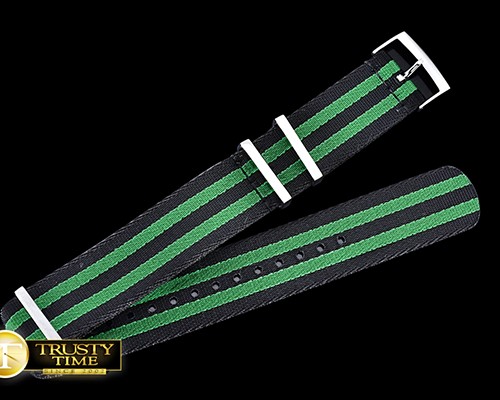 롤렉스 Black/Green 22mm Top Quality Nylon Strap -ROLACC024D