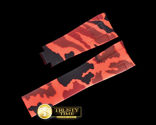 롤렉스 Rubber B Red Camo Vulc. Strap For Sports Rolex -ROLACC026B