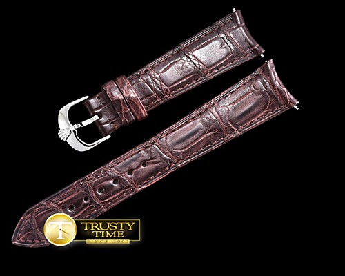 롤렉스 Real Croc Brown Leather Strap for Cellini Time -ROLACC027B