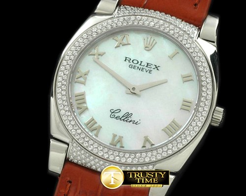 롤렉스 Ladies Cellini SS/LE/Diam MOP White Swiss Quartz -ROLCEL040C