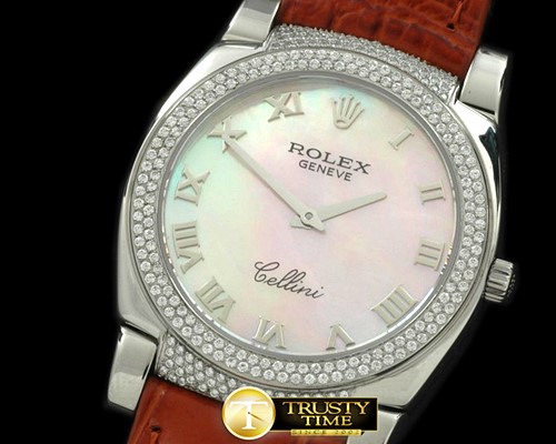 롤렉스 Ladies Cellini SS/LE/Diam MOP Pink Swiss Quartz -ROLCEL040D
