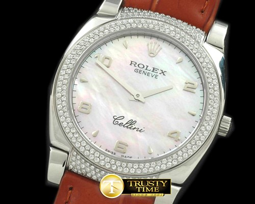 롤렉스 Ladies Cellini SS/LE/Diam MOP Pink Num Swiss Quartz -ROLCEL040E