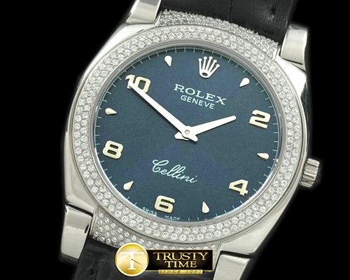 롤렉스 Ladies Cellini SS/LE/Diam Blue Num Swiss Qtz -ROLCEL042I