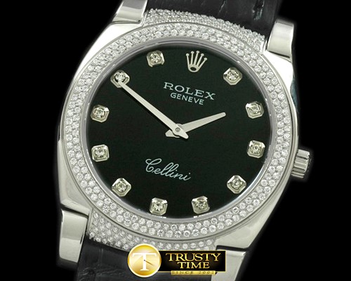 롤렉스 Ladies Cellini SS/LE/Diam Black Diam Swiss Qtz -ROLCEL042K