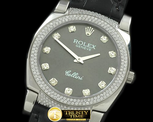 롤렉스 Ladies Cellini SS/LE/Diam Grey Diam Swiss Qtz -ROLCEL042L