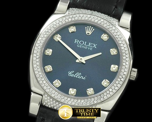 롤렉스 Ladies Cellini SS/LE/Diam Blue Diam Swiss Qtz -ROLCEL042M