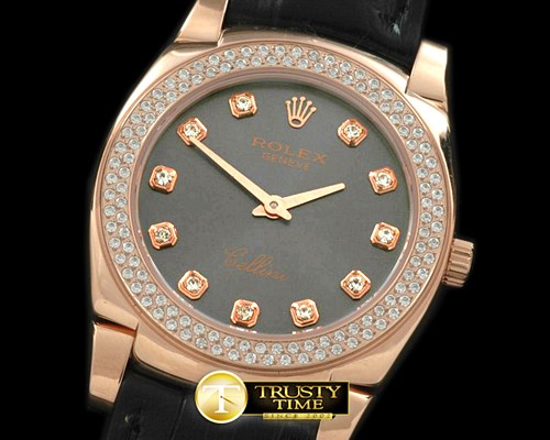 롤렉스 Ladies Cellini RG/LE/Diam Grey Diam Swiss Qtz -ROLCEL045B