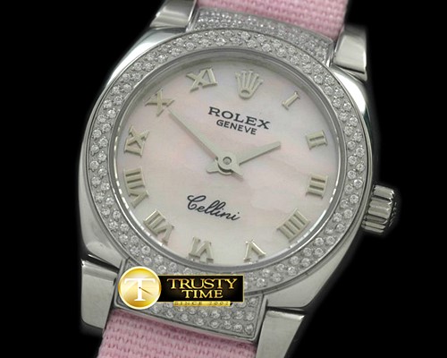 롤렉스 Ladies Mini Cellini SS/LE MOP Pink Roman Swiss Qtz -ROLCEL046C