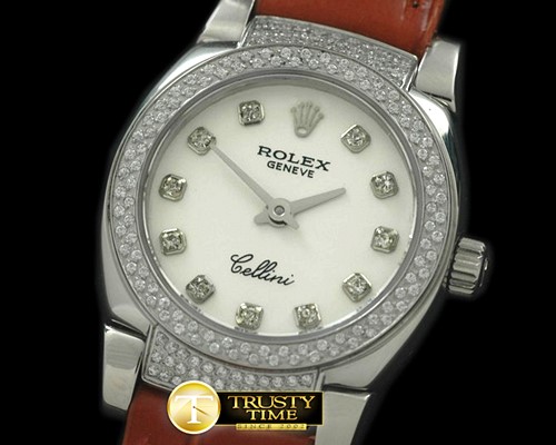 롤렉스 Ladies Mini Cellini SS/LE White Diamond Swiss Qtz -ROLCEL047D