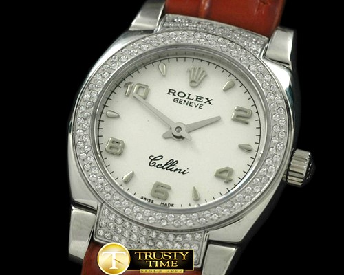 롤렉스 Ladies Mini Cellini SS/LE Silver Numeral Swiss Qtz -ROLCEL047E