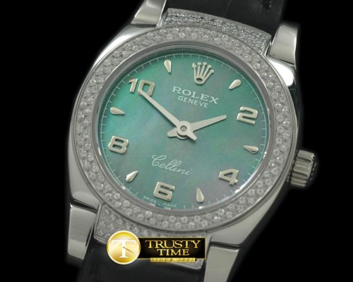 롤렉스 Ladies Mini Cellini SS/LE MOP Green Num Swiss Qtz -ROLCEL049B