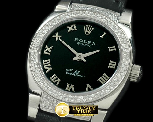 롤렉스 Ladies Mini Cellini SS/LE Black Roman Swiss Qtz -ROLCEL049E
