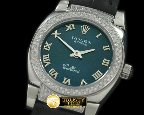 롤렉스 Ladies Mini Cellini SS/LE Blue Roman Swiss Qtz -ROLCEL049G