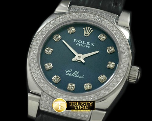 롤렉스 Ladies Mini Cellini SS/LE Blue Diam Swiss Qtz -ROLCEL049K