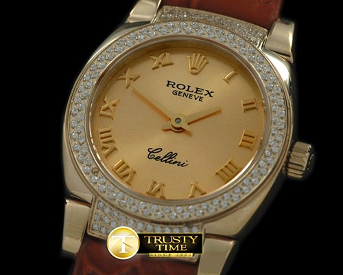 롤렉스 Ladies Mini Cellini YG/LE Gold Swiss Qtz -ROLCEL050C