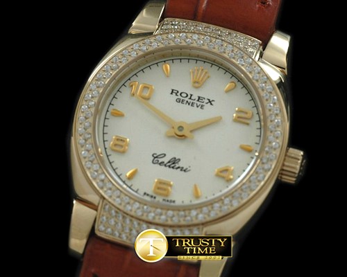 롤렉스 Ladies Mini Cellini YG/LE White Num Swiss Qtz -ROLCEL050E