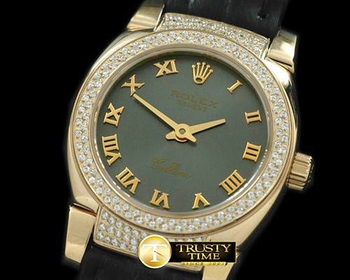 롤렉스 Ladies Mini Cellini YG/LE Grey Roman Swiss Qtz -ROLCEL051C