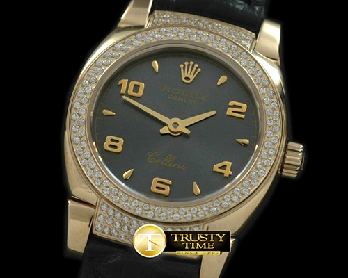 롤렉스 Ladies Mini Cellini YG/LE Grey Num Swiss Qtz -ROLCEL051K