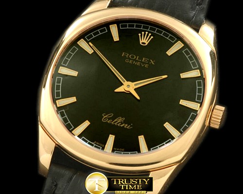 롤렉스 Cellini Danos Men YG/LE Black Swiss Quartz -ROLCEL052A