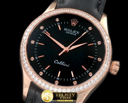 롤렉스 2014 Cellini Time RG/LE Black Asia 2824 -ROLCEL065C