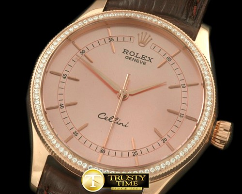 롤렉스 2014 Cellini Time RG/LE Rose Gold Asia 2824 -ROLCEL065F