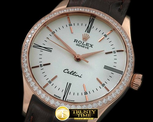롤렉스 2014 Cellini Time RG/LE White Asia 2824 -ROLCEL065G