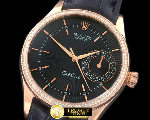 롤렉스 2014 Cellini Date RG/LE Black Asia 2813 -ROLCEL066A