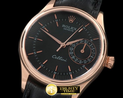 롤렉스 2014 Cellini Date RG/LE Black Asia 2813 -ROLCEL066C