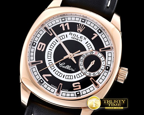 롤렉스 Cellini Date RG/LE White/Black Num/Stick Asia 2824 -ROLCEL070F